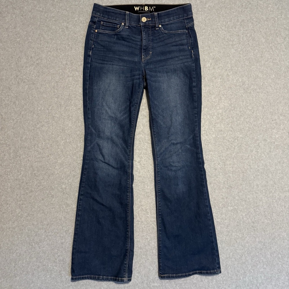 White House Black Market WHBM Y2K Western Flare Bootcut Jeans Dark Wash Denim 4S